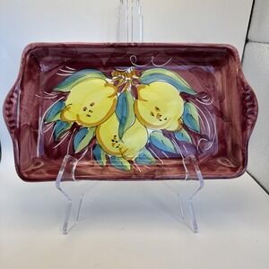 Ravello Ceramiche lemons Serving Dish Tray‎ Hand Painted Made in Italy 12in
